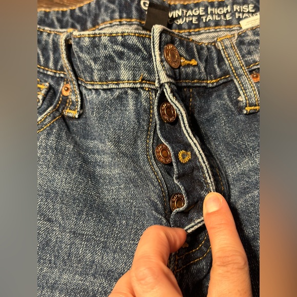 Gap vintage high rise jeans size 2 dark blue wash - Picture 3 of 12